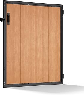 4x5FT (46.78"W X 59"H) 201 Stainless Steel Anti Sag Wooden Fence Gate Kit Heavy Duty Garden Gate Frame Hardware Kit Reinforcement (Left/Right Free-Installation)