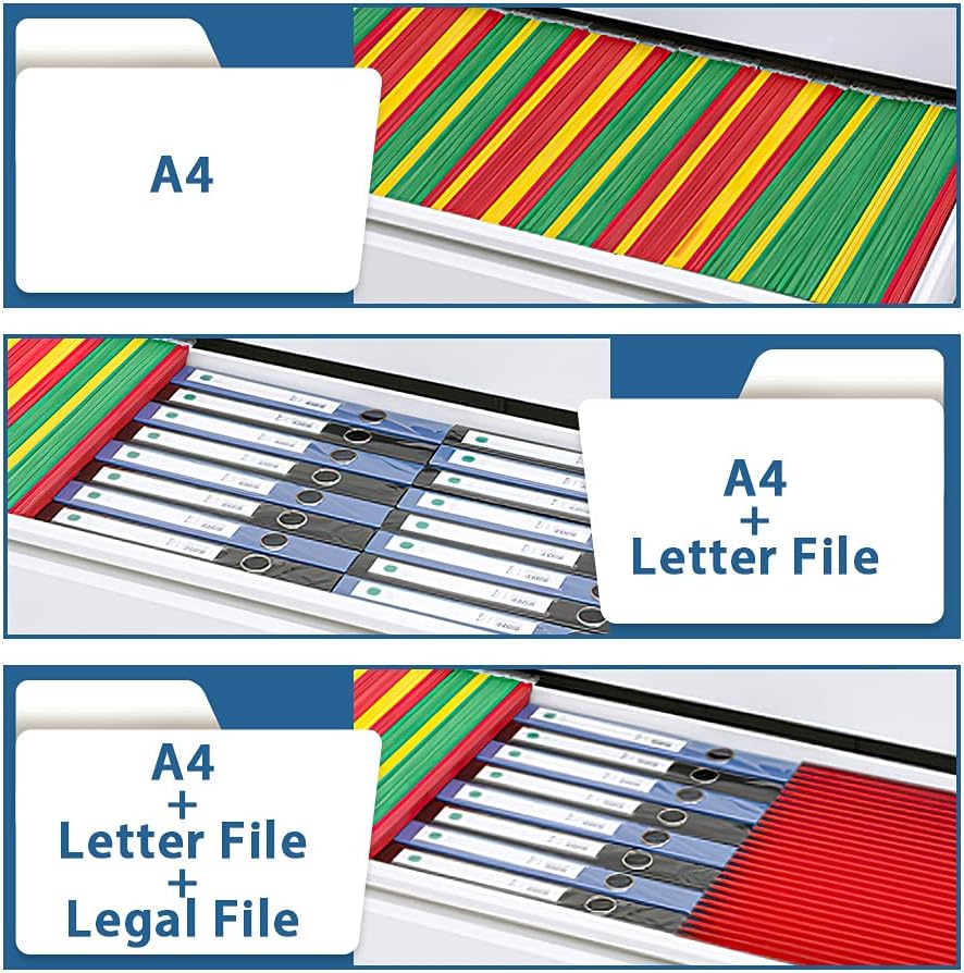 Bonusall 4 Drawer Lateral File Cabinet with Lock, Locking Metal lateral Filing Cabinet for Office Steel lateral File Cabinet, Large Horizontal File Cabinet Locked by Keys, White : Office Products