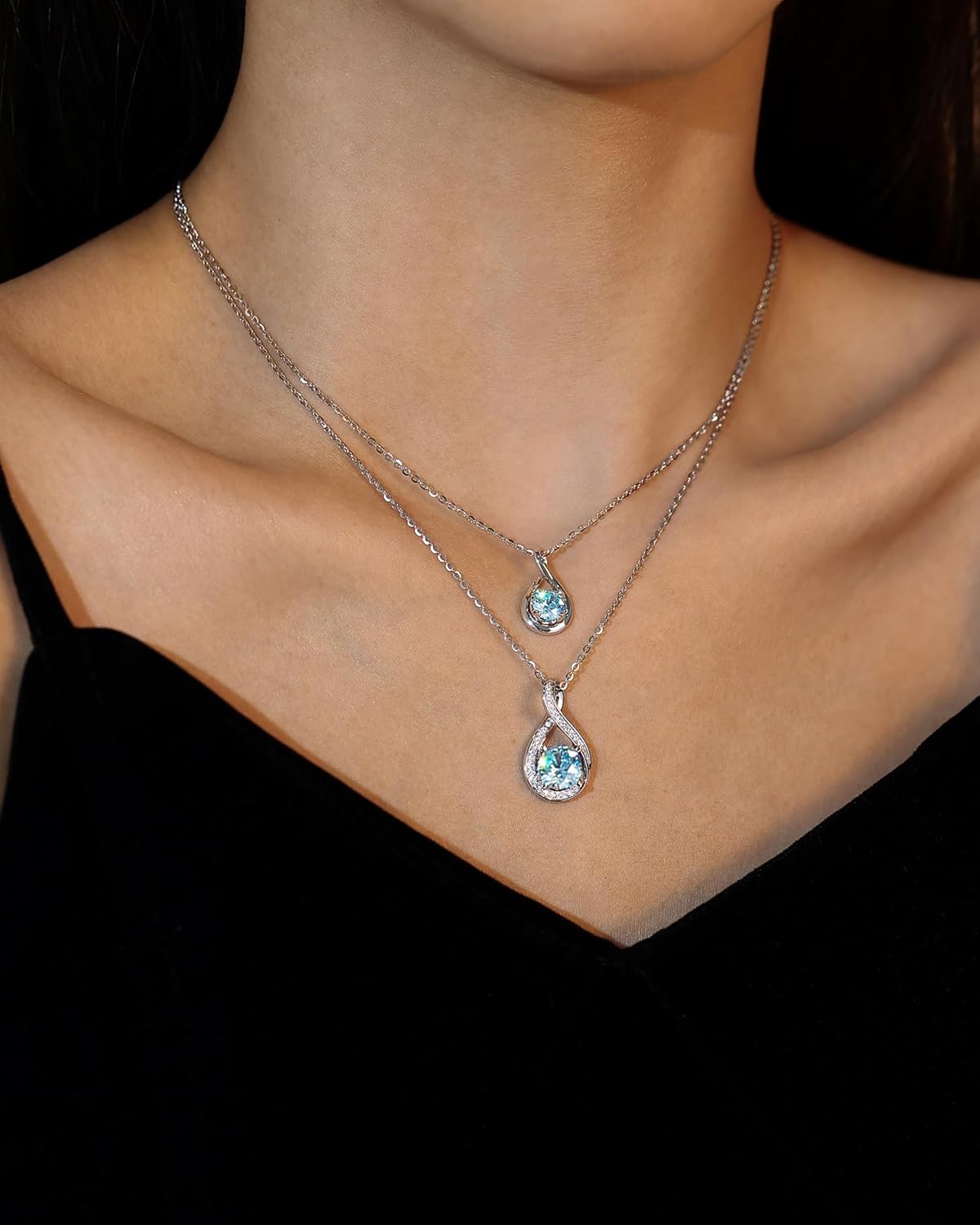 FANCIME Birthstone Necklaces for Women Fine Jewelry Sterling Silver Infinity Pendant Anniversary Birthday Mothers Day Gifts for Her Women Wife Mom Lady Daughter, Chain 16"+2" Extend - Image 2