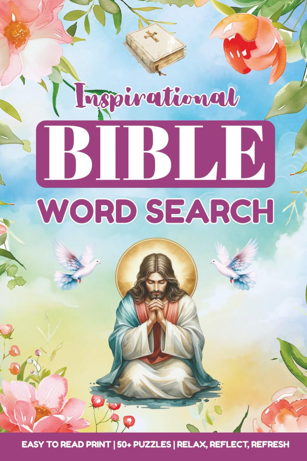 Bible Word Search Puzzle Book: Word Searches with Easy to Read Print inspired by Biblical events, Love, Faith, and More | 6x9 inches, 110 pages | 50+ ... any occasion, Stress Relief, Strengthen Faith