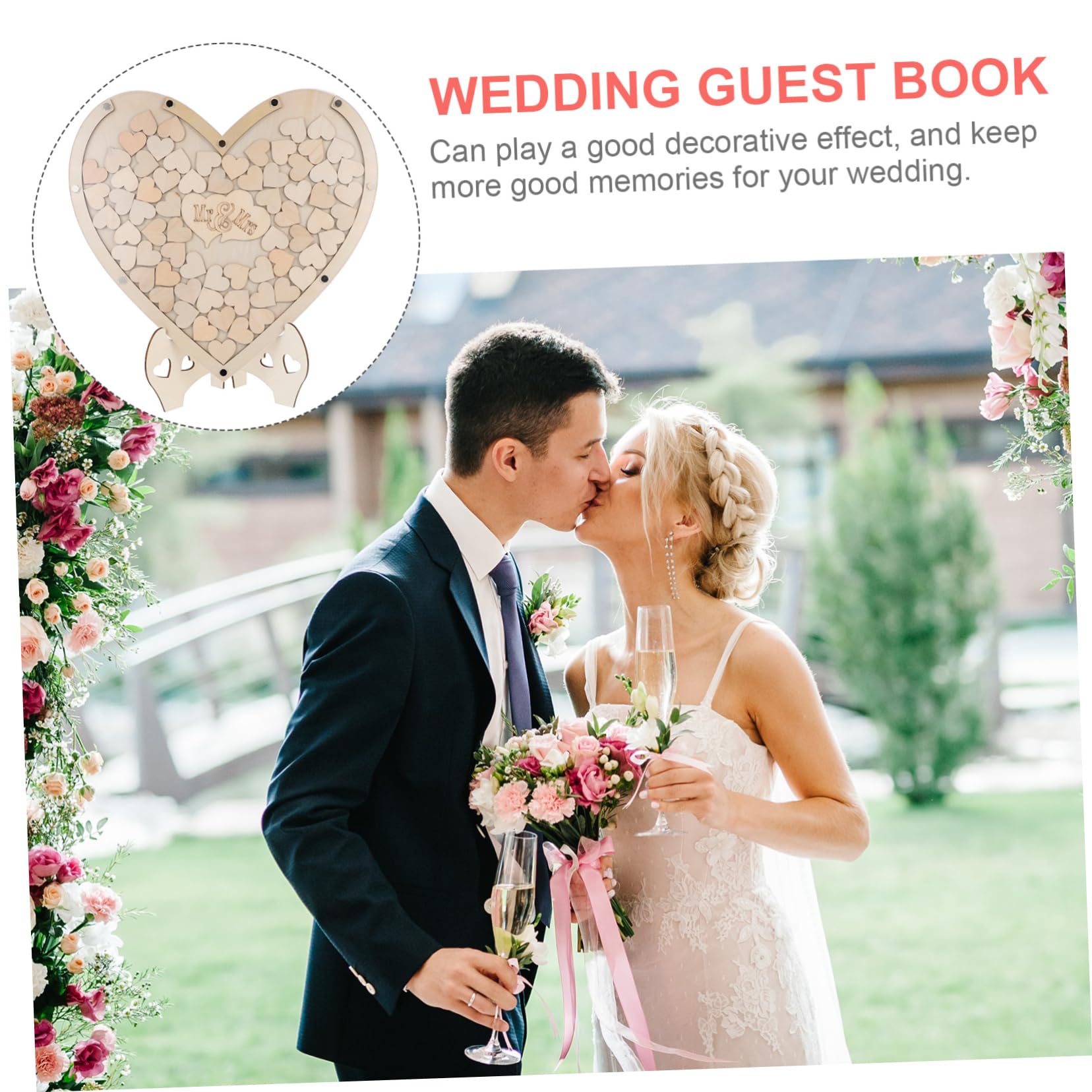Herzförmiges DIY Gästebuch aus Holz für Hochzeiten Gästebuch-Alternative zum Aufsteller Rustikales Hochzeitsgeschenk zum Befüllen mit Wünschen