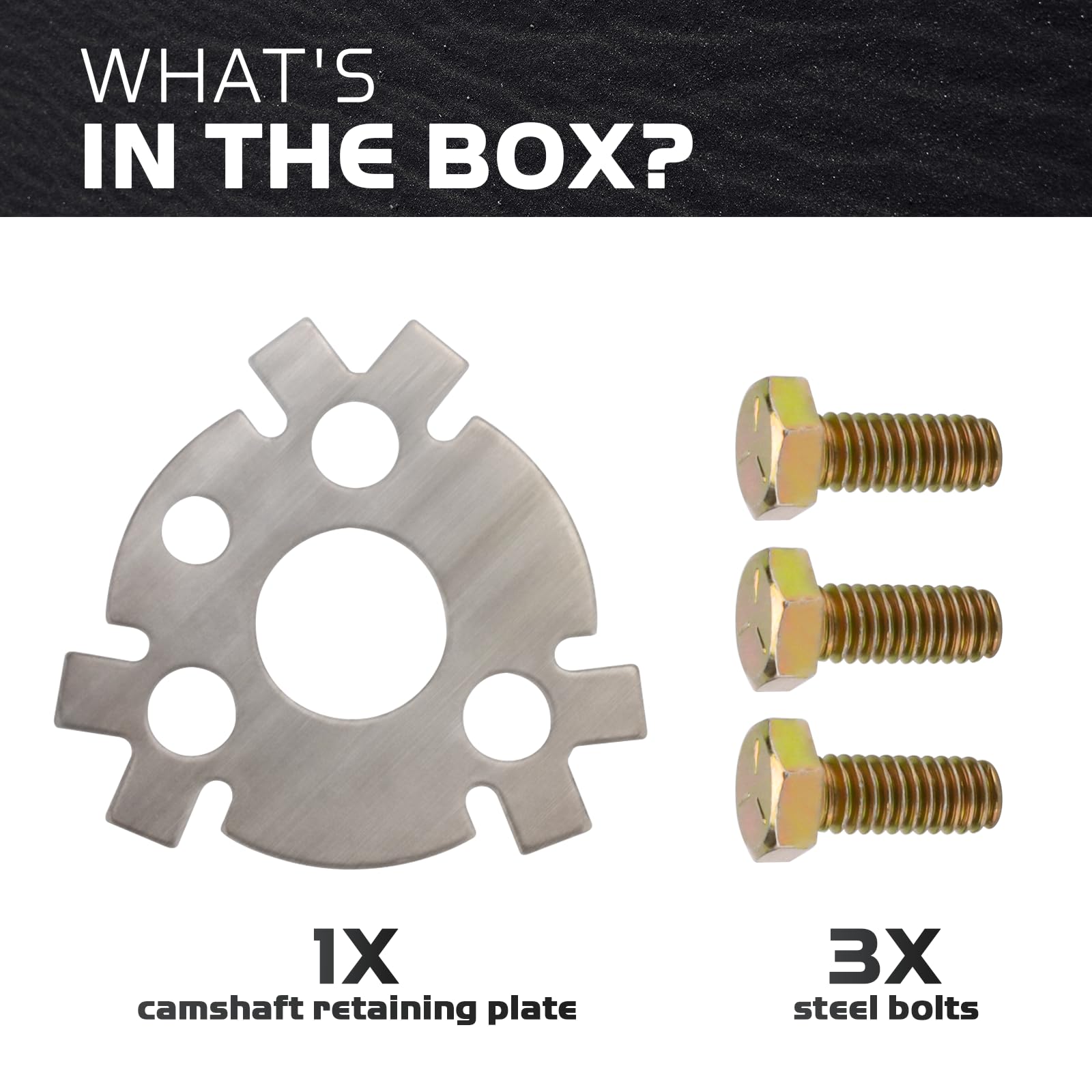 SBC/BBC Chevy V8 Flat Tappet Camshaft Locking Plate Kit – For 350, 454 Engines, Includes Bolts