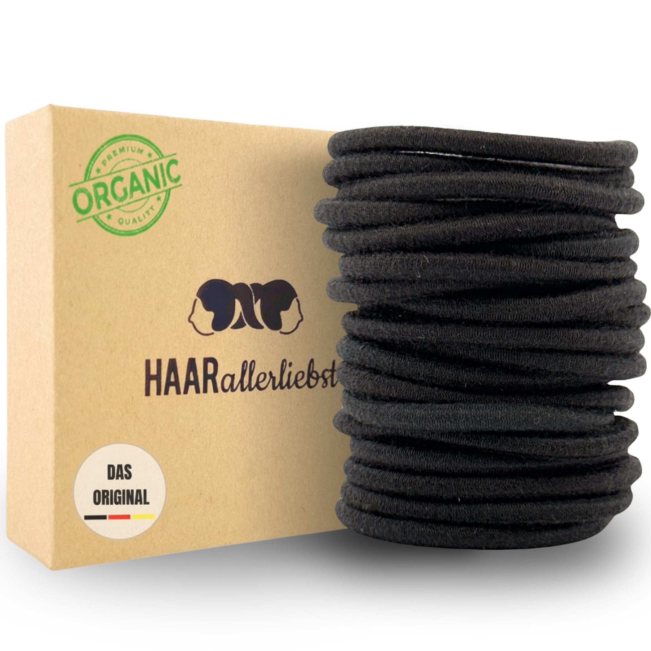 Haarallerliebst Women's Hair Bobbles Set of 20, Hair Bobbles Without Metal Made of Organic Cotton & Natural Rubber