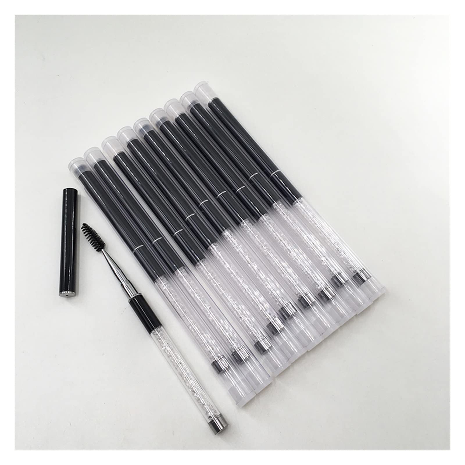 Genérico yaoqijie Cepillos de pestañas de Maquillaje al por Mayor 10 Colores Crystal Rhinestone Handle Lash Mascara Brushes Lasting (Handle Color : Style1)