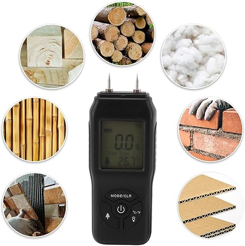Miniatura 7 de TOPINCN Medidor de madera digital para medidor de medición de abdominales Probador higrómetro de interior para probar medidores de humedad