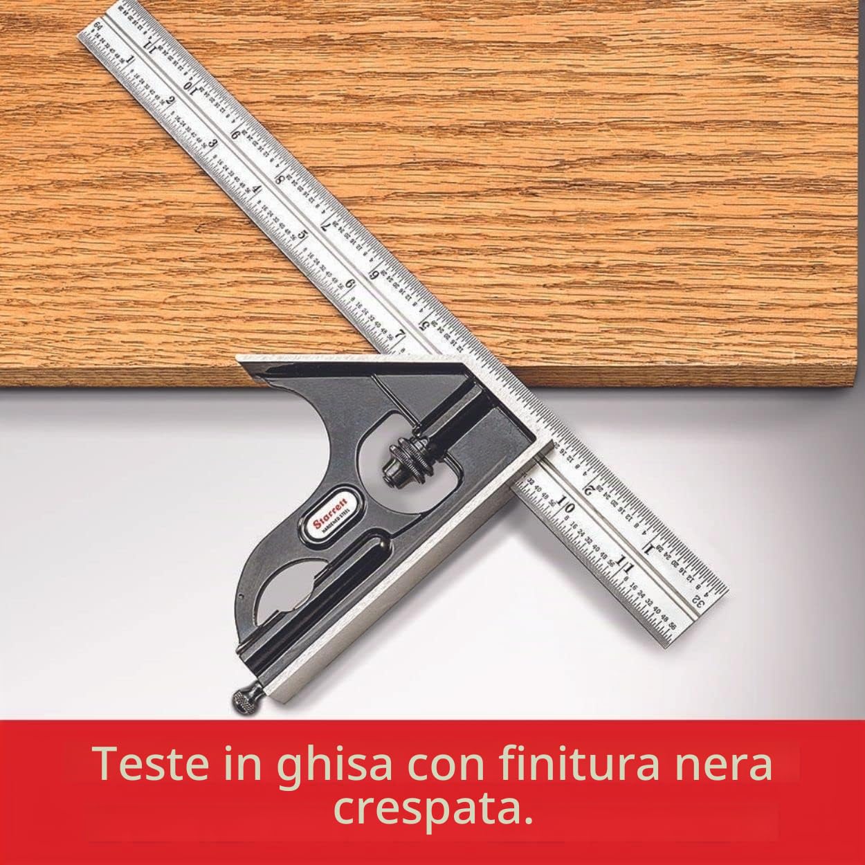 Starrett Squadra combinata con elemento angolare, sistema metrico, 300 mm - 11MH-300