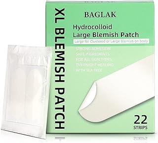 BAGLAK Large Blemishes Patches - 22 Strips, XL Size, Hydrocolloid t Dots, Blemishes Patch - Pimple Stickers, For Face Blemishes Absorbing Cover Patch - Zit Sticker Facial Skin Care