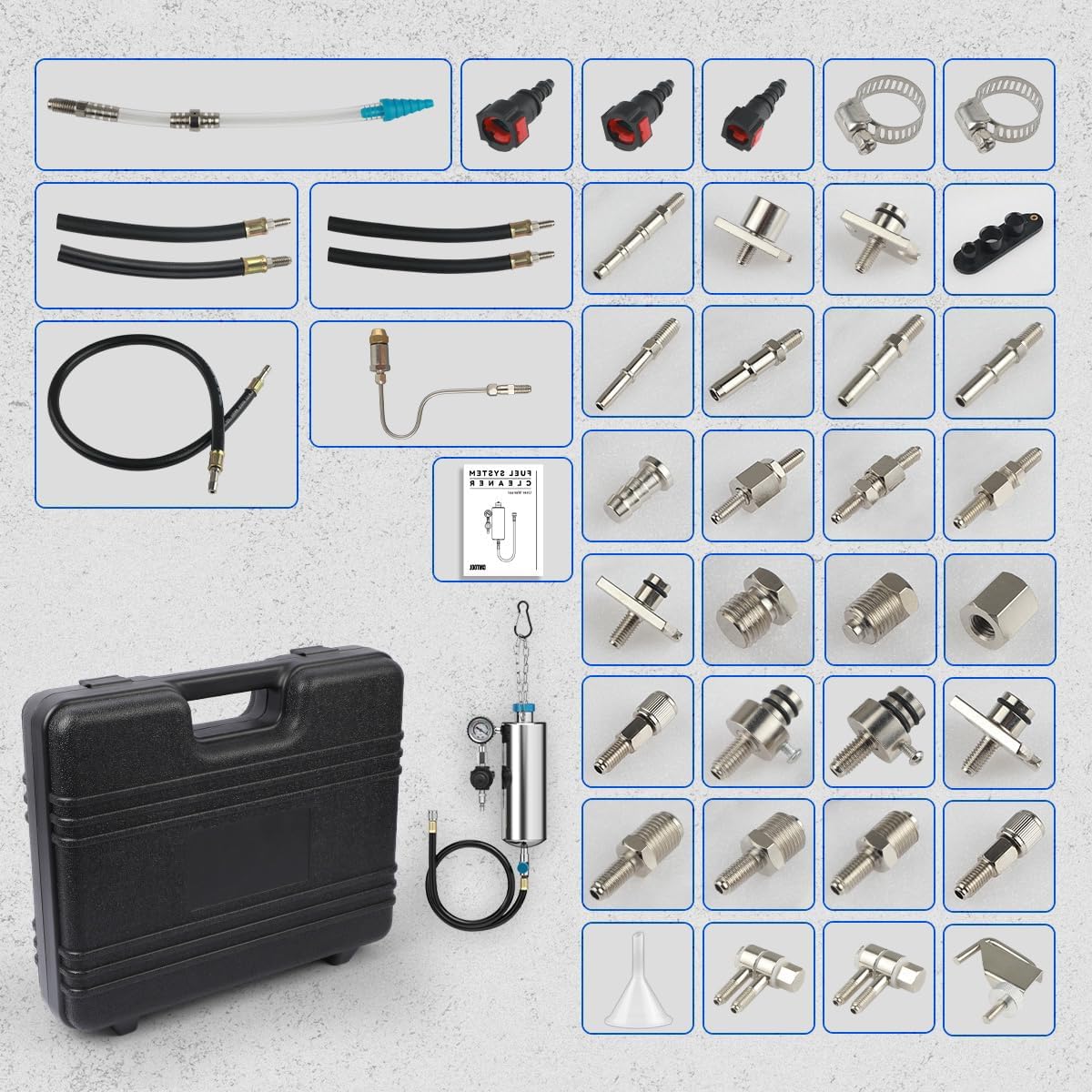 Fuel Injector Cleaner Kit 1000ML 150PSI - Automotive Injector Cleaning Machine