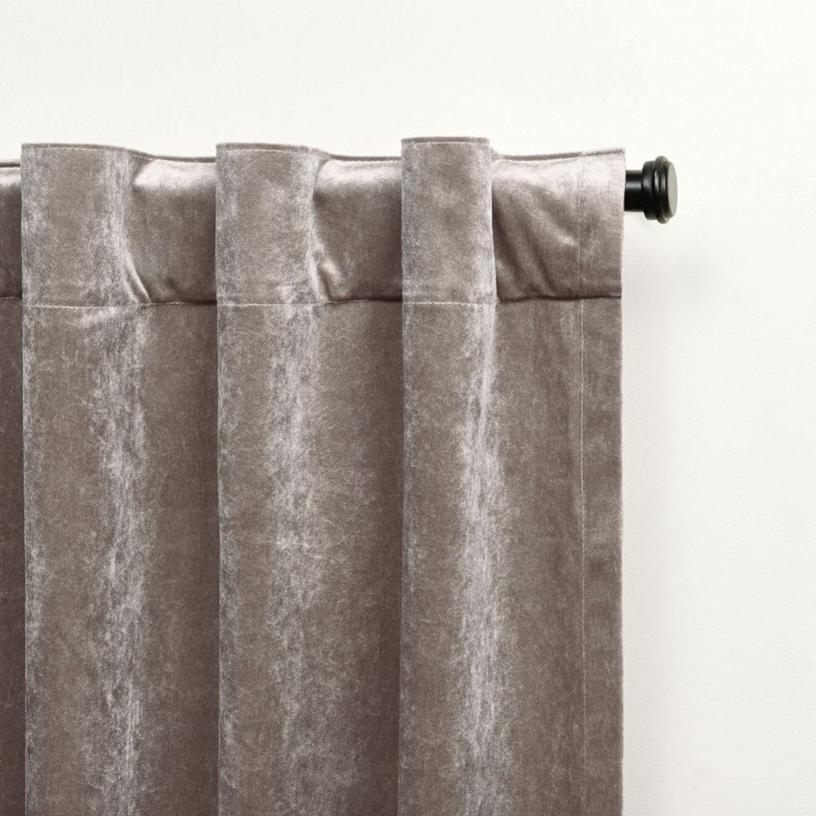 Exclusive Home Paire de Rideaux en Velours épais filtrant la lumière avec Pattes cachées 132,1 x 243,8 cm Taupe
