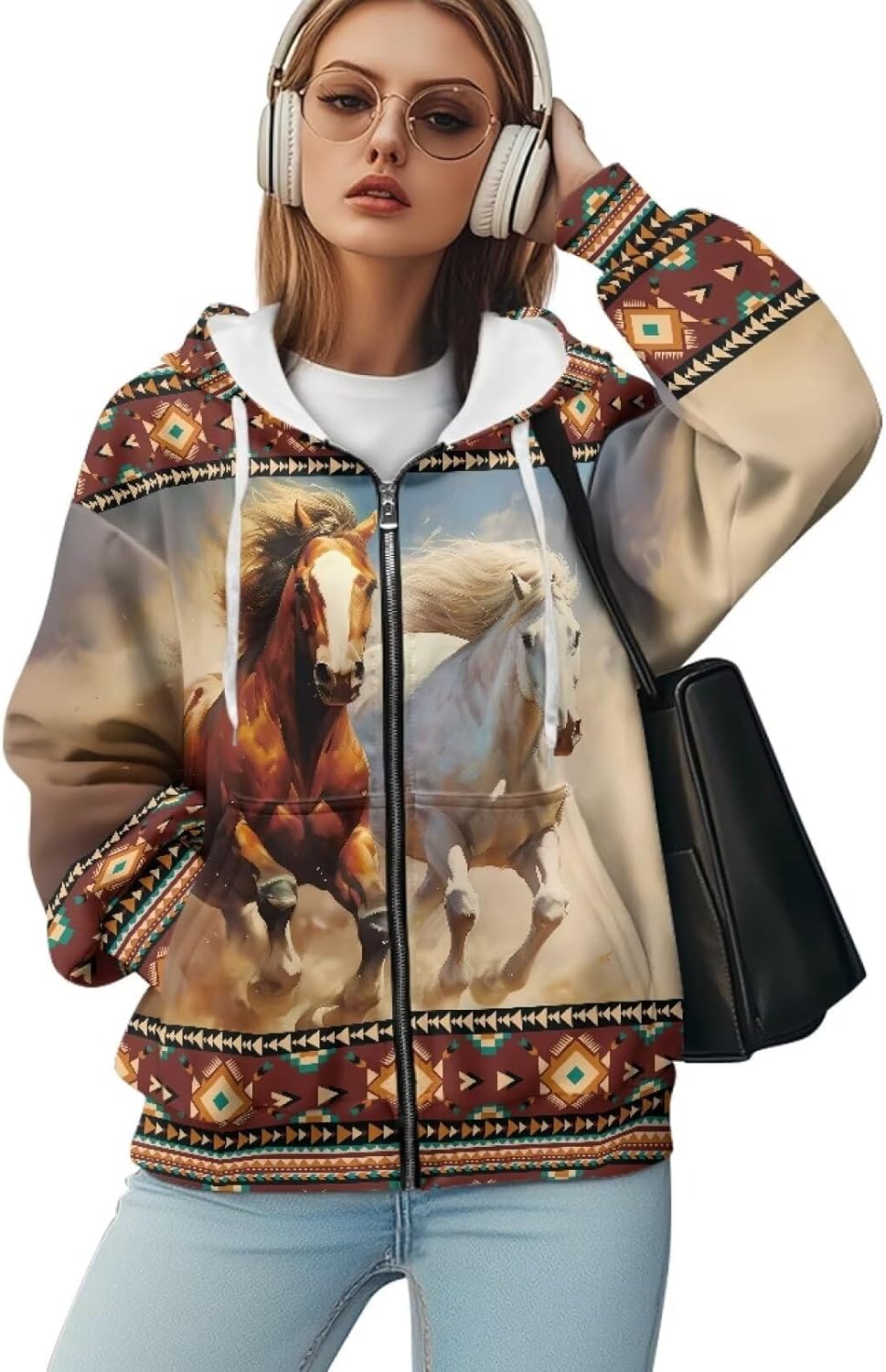 WELLFLYHOM Oversize Sweatshirt Womens Fashion Zip Up Hoodies Vintage Y2K Cardigan Jacket Hooded Sweater Shirts XS-4XL