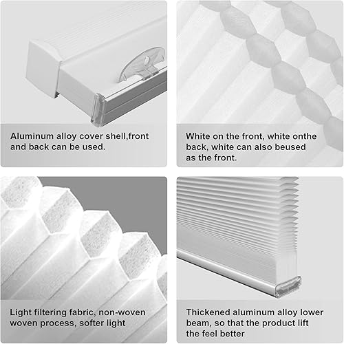 Miniatura 4 de Persiana celular de filtrado de luz para ventana, sin cordón, con protección UV, aislamiento fácil de instalar, para dormitorio, oficina, sala de