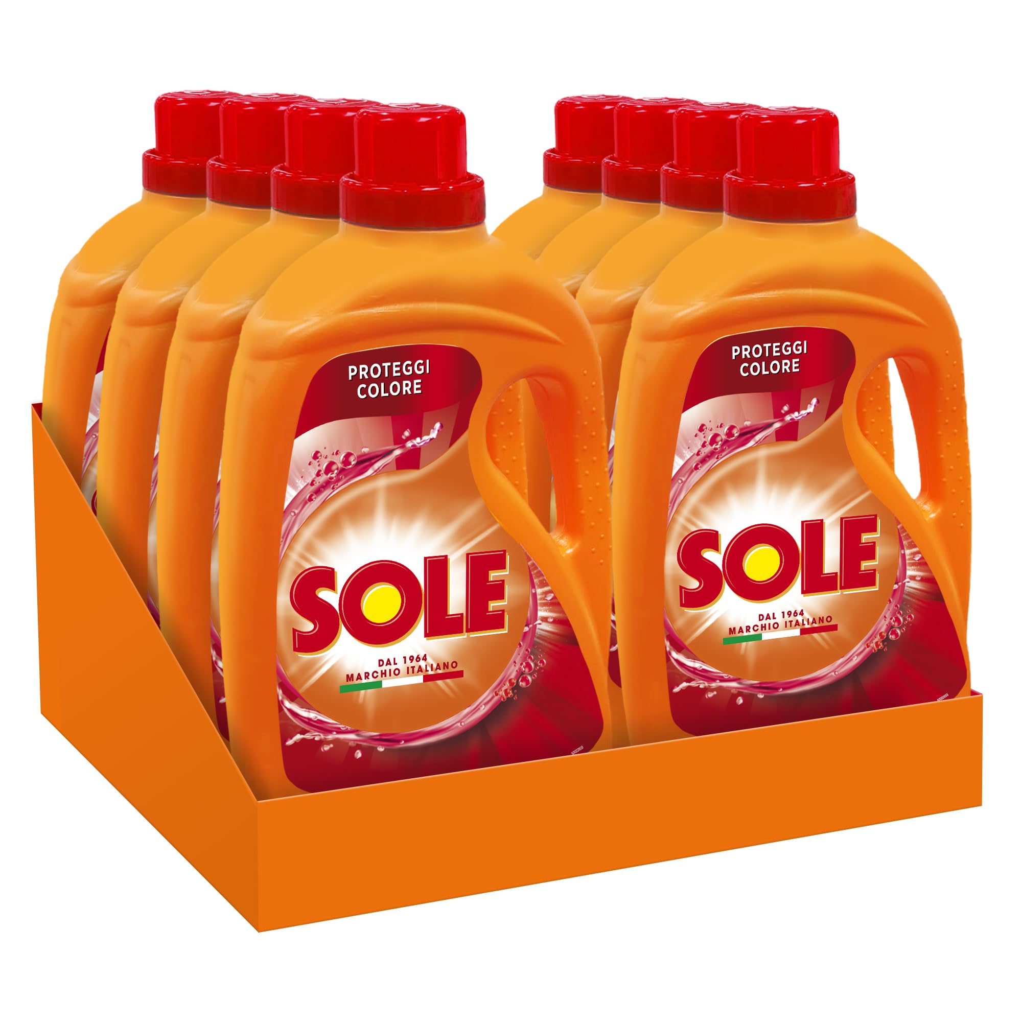 Sole Detersivo Lavatrice Liquido Proteggi Colore 328 Lavaggi, Formula Igienizzante, 8 Confezioni da 41 Lavaggi