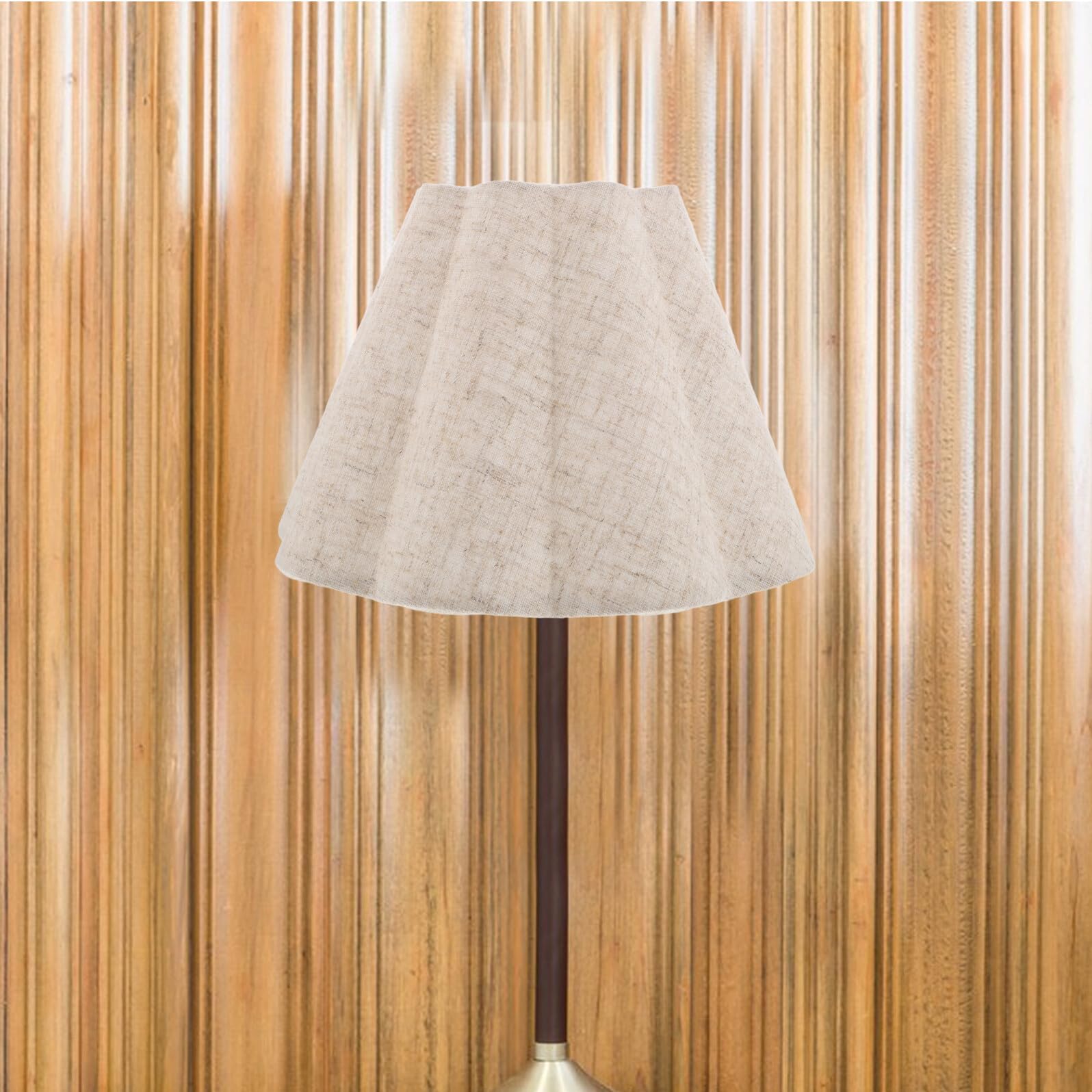 BESPORTBLE Paralume Plissettato a Tamburo Effetto Iuta Beige con Struttura in Metallo, Diffusore Luce Morbida per Lampade da Tavolo da Terra, Adatto per Camera da Letto e Soggiorno