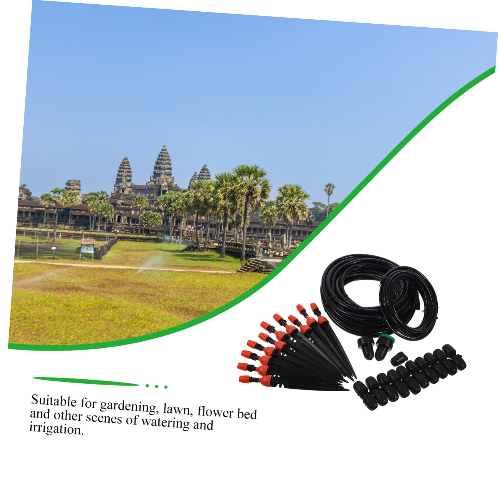 Kit Completo di Irrigazione a Goccia per Prato, Piante Esterne e Orto Timer Automatico Nebulizzazione Regolabile e Attrezzature da Giardino per Balconi, Prati e Aiuole Rialzate