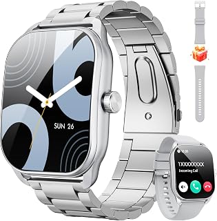 Smartwatch mit Telefonfunktion,Smartwatch für Damen Herren HD-Touch Screen Fitnessuhr mit SpO2-Überwachung Pulsuhr Schlafmonitor Schrittzähler Uhr Multi Trainingsmodi für Android iOS