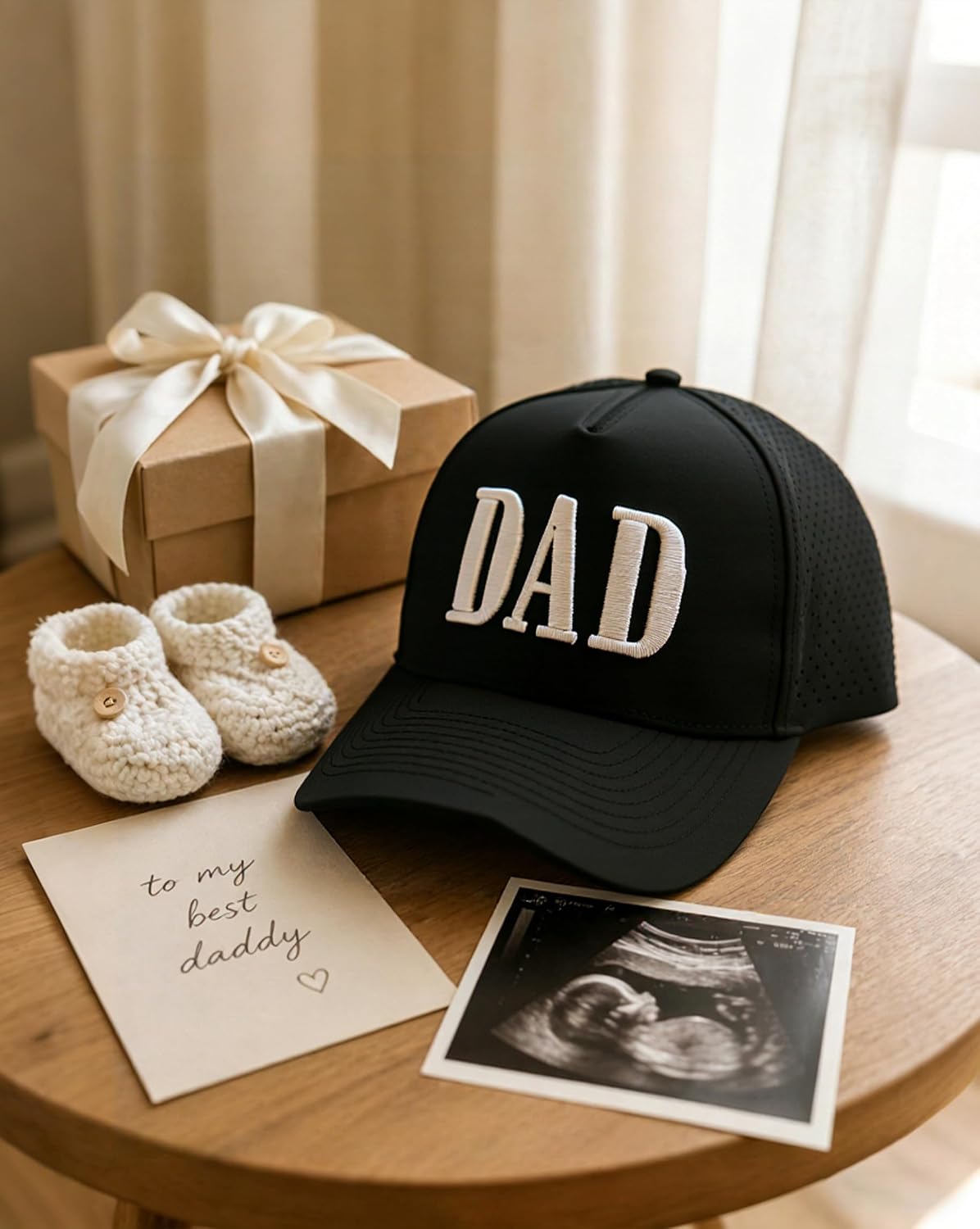 Dad Hats for Men, Quick Dry Daddy Baseball Cap, Laser Cut Mesh Trucker Hat, New Dad Gifts for Husband, Fathers Day