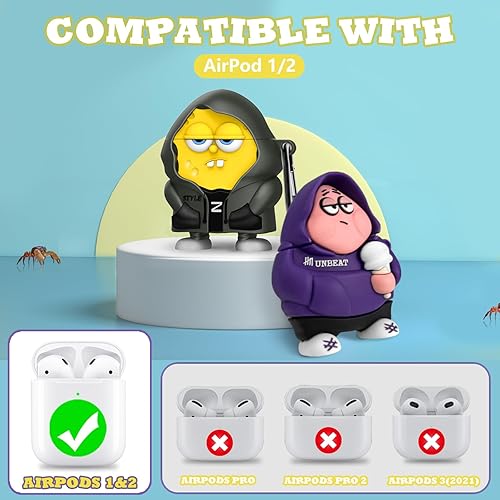 Miniatura 2 de Paquete de 3 fundas para AirPods de personajes de dibujos animados para AirPod 21, funda 3D Kawaii AirPod de 2 generación, divertida y divertida