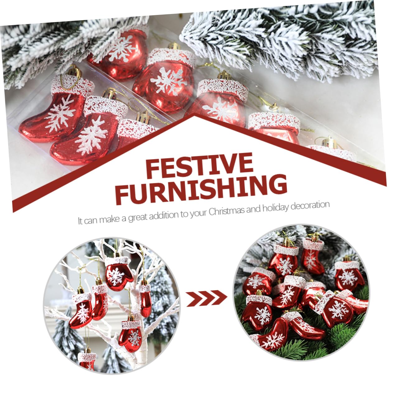 PRETYZOOM 4 Set Di Decorazioni Infrangibili Per Lalbero Di Natale Pendenti Per Lalbero Di Natale Decorazioni in Plastica Per o Di Confezione Da 6 Pezzi*4