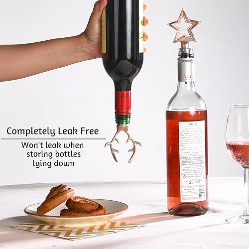 Miniatura 2 de Folkulture Tapones de vino o tapones de vino para botellas de vino, juego de 2, accesorios de vino para regalos de inauguración de la casa,
