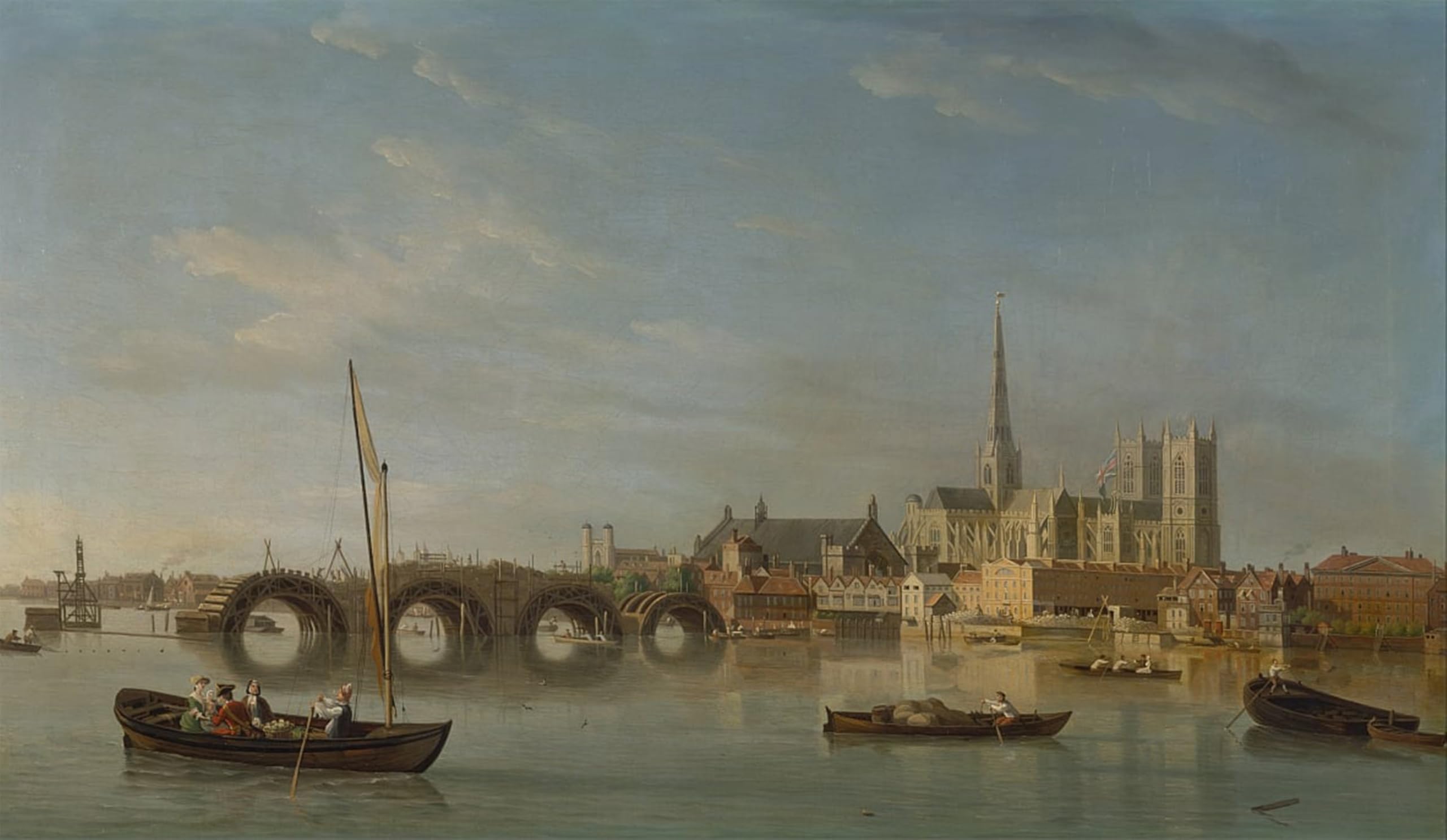 ARTXLXXBN Famous Prints Artwork Pictures Poster Painting Art the Building of Westminster Bridge by Famous Painter Artwork Landscape Pictures for Home Decor 60x90cm