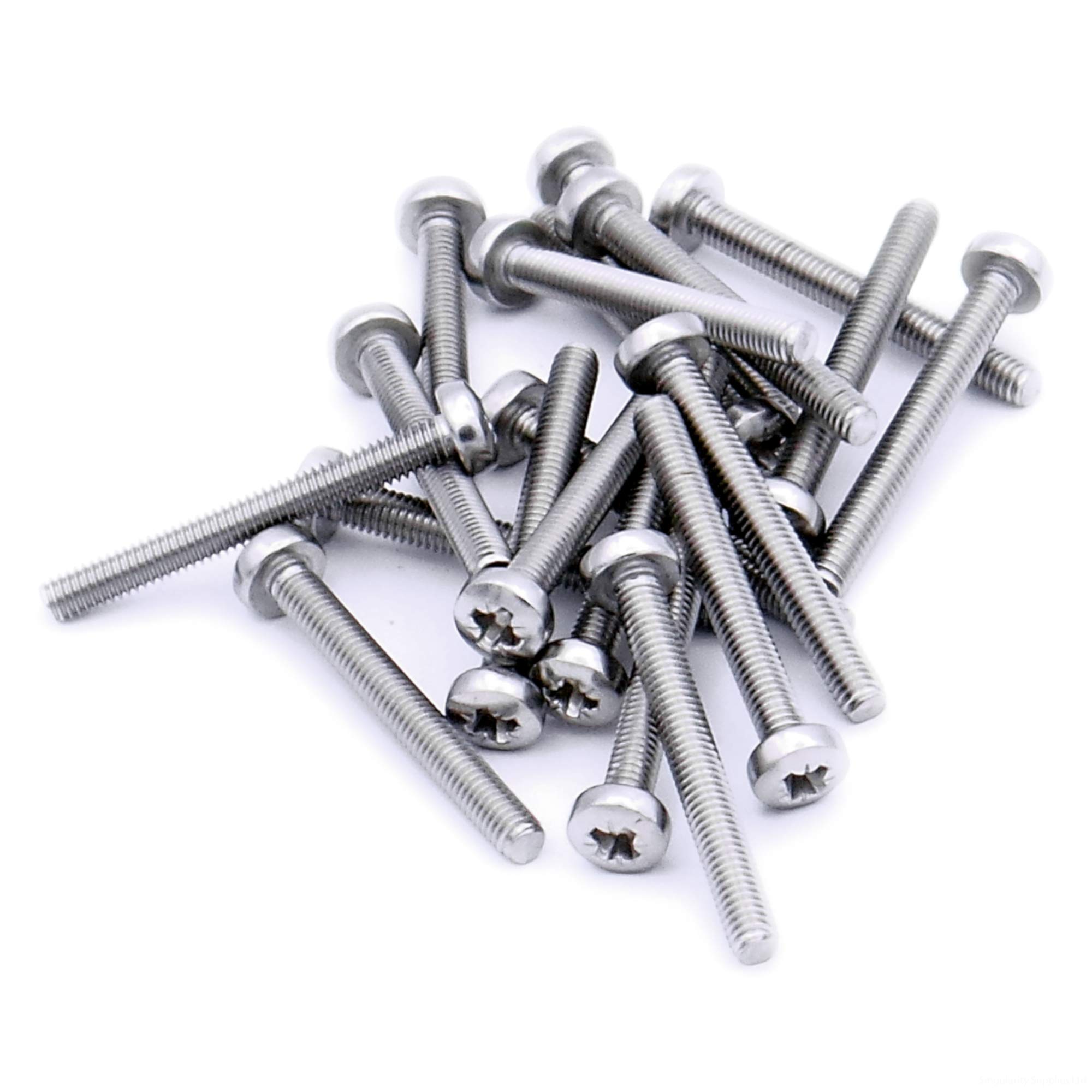 Singularity Supplies Silver M6 (6Mm X 45Mm) Pozi Pan Machine Screw (Bolt) - Stainless Steel (A2) (Pack Of 20)