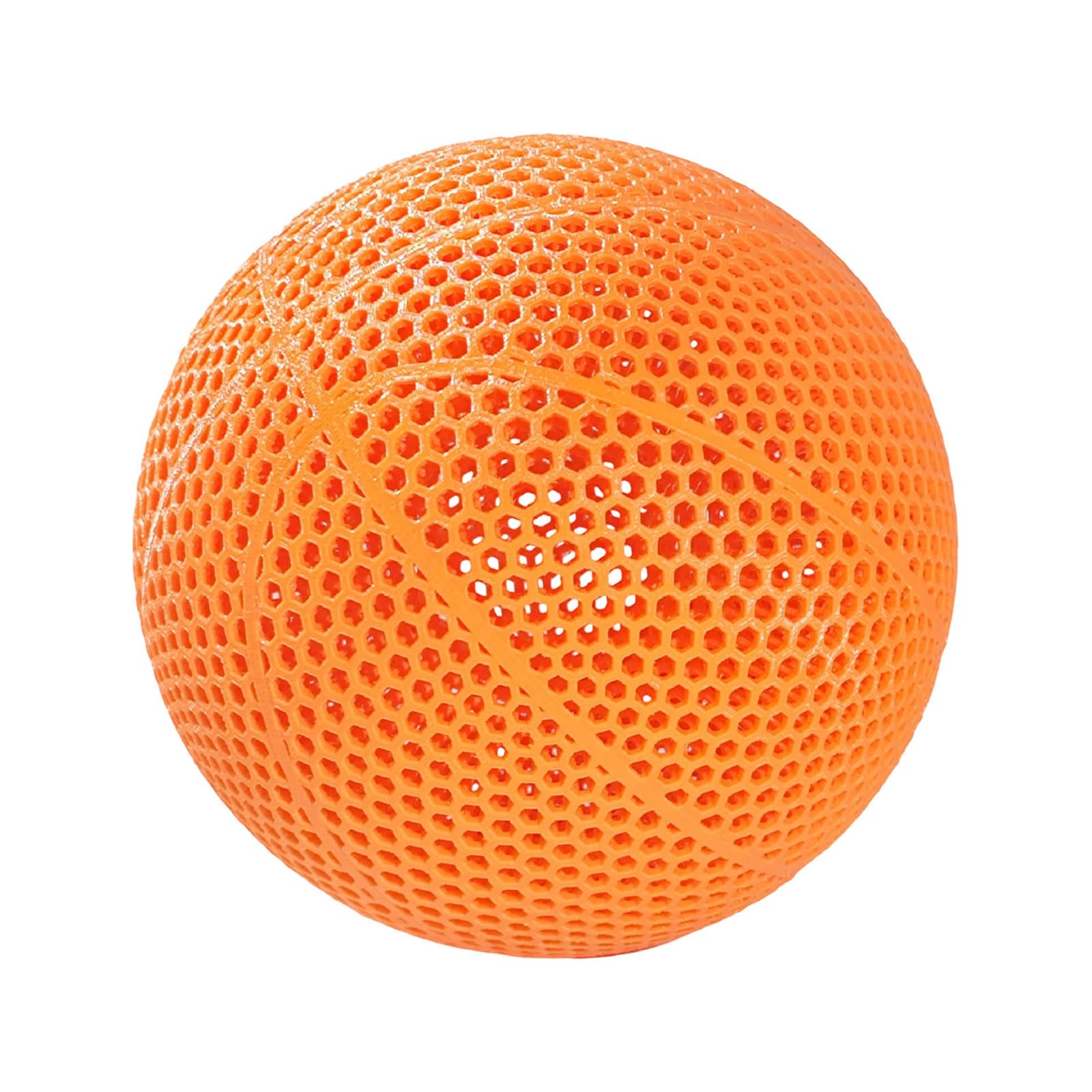 3D-Printed High-Resilience Basketball - No-Inflation Hollow-Core Design, High-Resilience Hollow-Core Design, Superior Wear-Resistant for Indoor Outdoor, Training & Daily Practice Kids Adults (Orange)