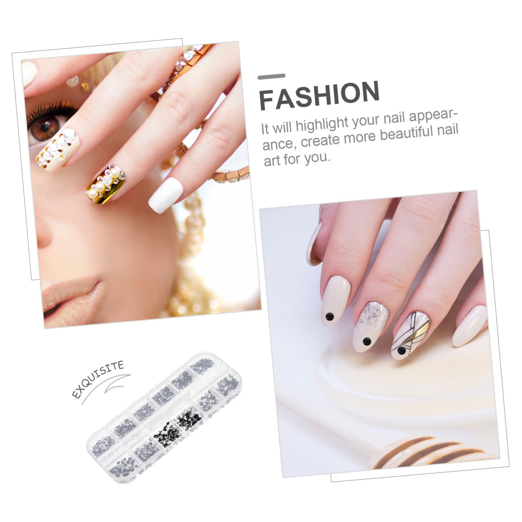 Beavorty 3 Juegos Maquillaje De Diamantes De Imitación Accesorios Uñas Cristales Para Manualidades Decoracion Uñas Decoración Uñas Encantos De Uñas Piso Uñas Semicíricas Acero Inoxidable 3d