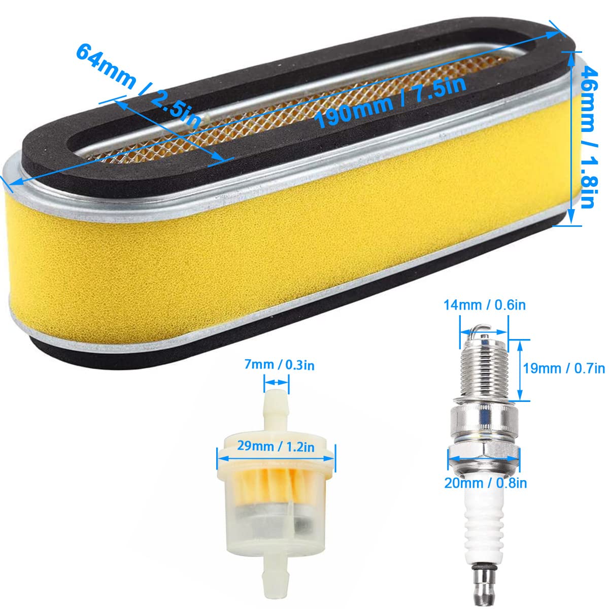 ZAMDOE 17210-ZE6-505 Air Filter Spark Plug for GV150 GV200 GXV120 Engines HR195 HR214 HR215 HR21 HRA21 HRA214 HRA215 HRC215 Lawn Mower, Replaces 17210-ZE6-003 17210-ZE6-305 - Image 2