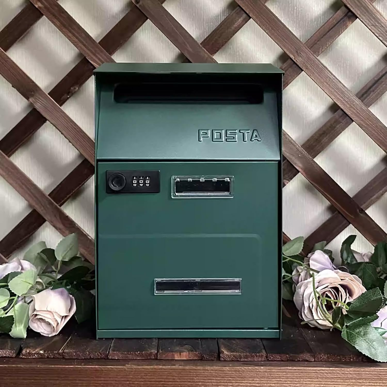 Wall Mount Mailbox, Security Mail Box, Easy to Install Wall Mount, Steel Metal Rust Proof Mail Box for Daily Letters Magazines and Packages