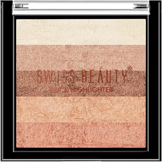 SWISS BEAUTY Brick Highlighter Palette, Face MakeUp, Multicolor-04, 7g