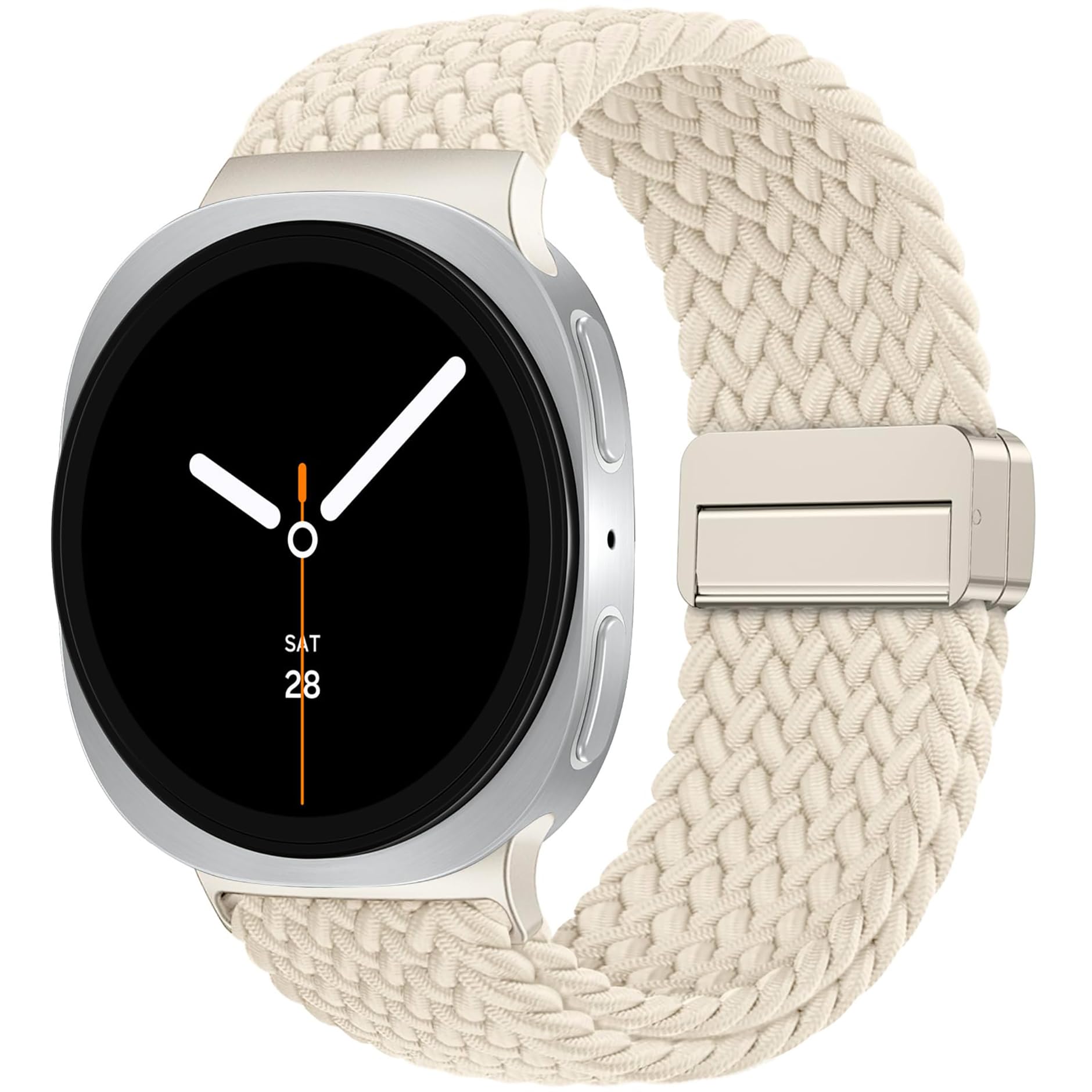ZXgomg Magnetic Braided Strap Compatible with Samsung Galaxy Watch 8 Strap 40mm 44mm/Watch 8 Classic 46mm Men Women, No Gap One Click Nylon Elastic Sport band for Samsung Galaxy Watch8 Classic