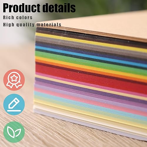 Miniatura 3 de Koogel 40 hojas de papel de construcción A4, papel de manualidades, cartulina de color, papel de arte resistente para manualidades, tarjetas,