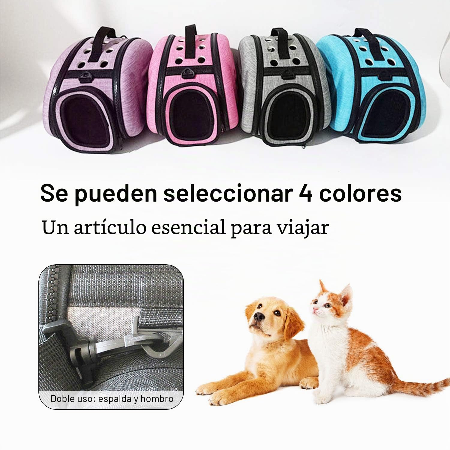 Transportín Perro Gato Transportín Perro Plegable Viaje Bolsa por Perro Pequeños medianos Mascota Portaperros Perritos Transporte Respirable Pet Carrier
