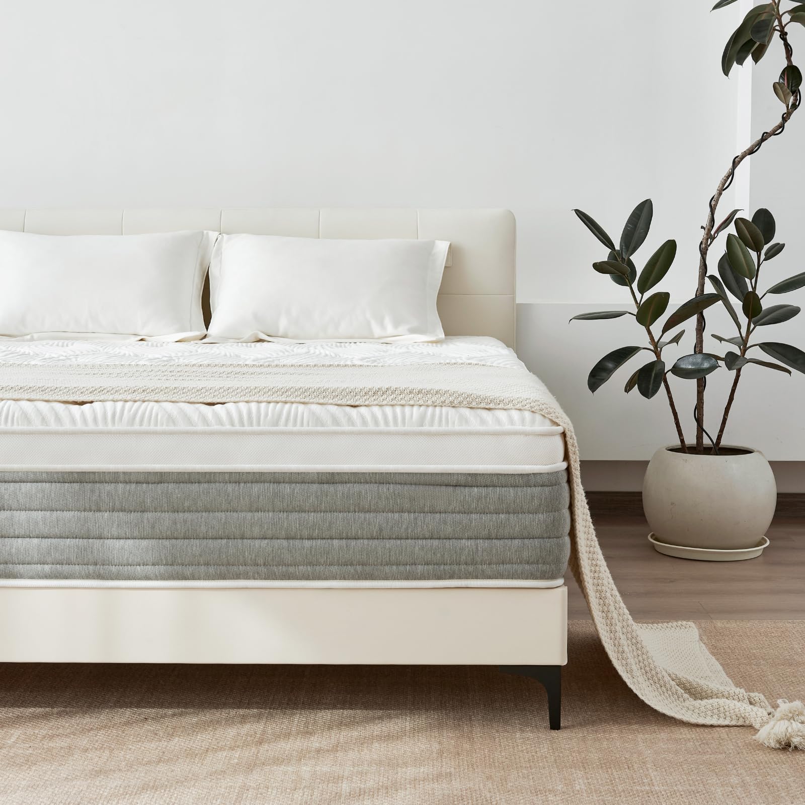 Photo 1 of Arcticus Queen Mattress, 12 Inch Queen Size Hybrid Mattress in a Box with Memory Foam and Individually Pocketed Spring, Motion Isolation, Pressure Relief, Medium Firmness, CertiPUR-US Certified