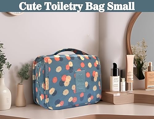 Miniatura 7 de L&FY - Neceser de viaje multifunción para cosméticos y maquillaje, organizador de lavado, Azul (Blue Flower)), 6792616