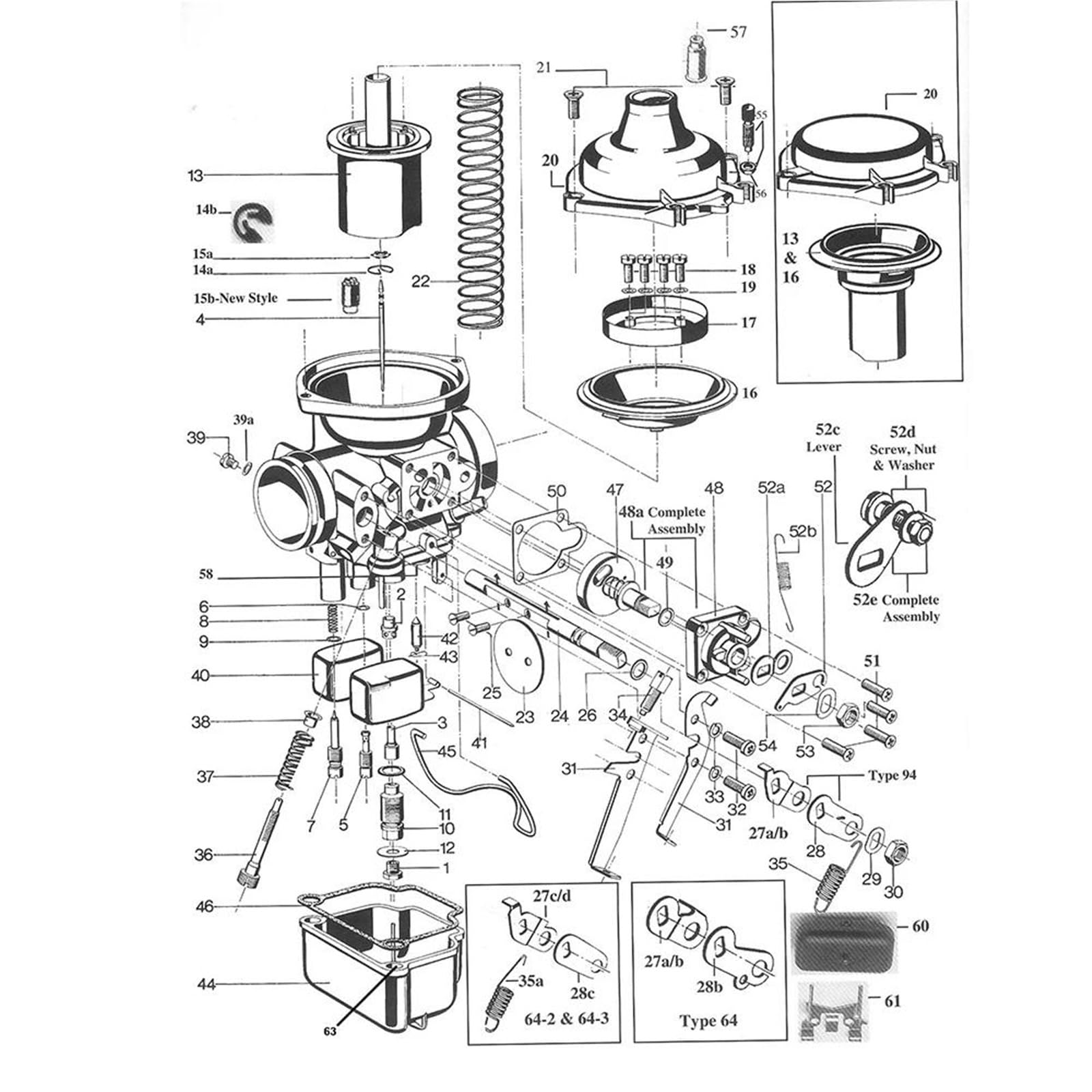 Kit De Reparación De Carburador De Motocicleta para B&MW Bing CV Carb Airhead R65 R75 R80 R90 R100 1/3/5 Set Reconstrucción De Carburador Kit de reparación de carburador(3 Juegos)