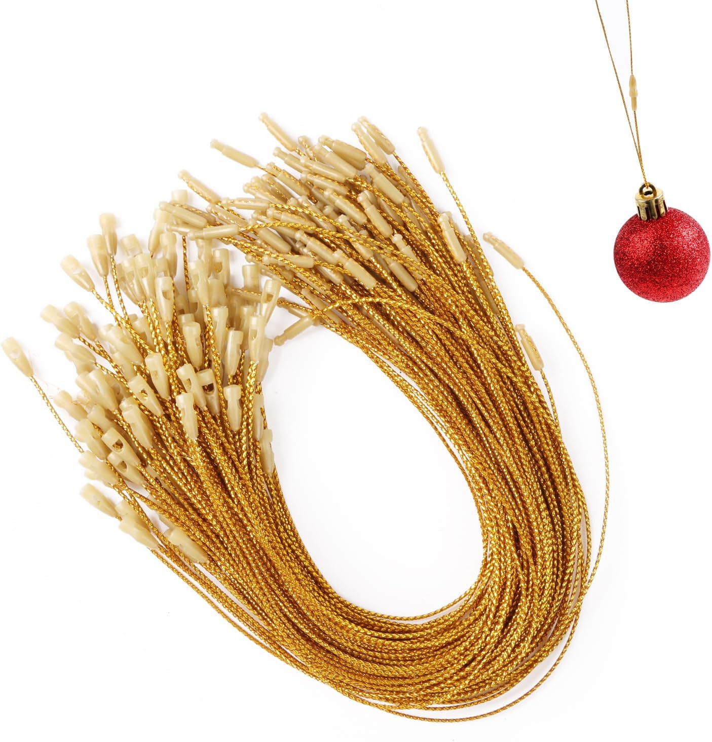 VEYLIN 100 Pcs 20cm Christmas Ornament Hanger String, Rope Fasteners