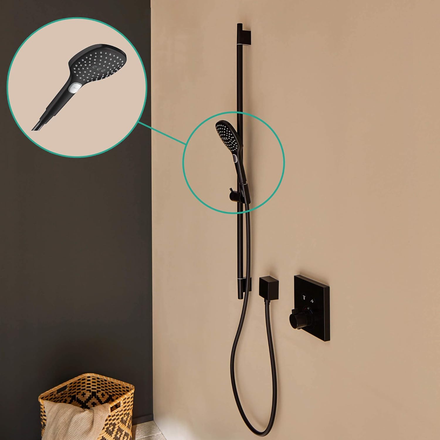 hansgrohe Raindance Select E Doccetta 120 3 getti, nero opaco, 26520670
