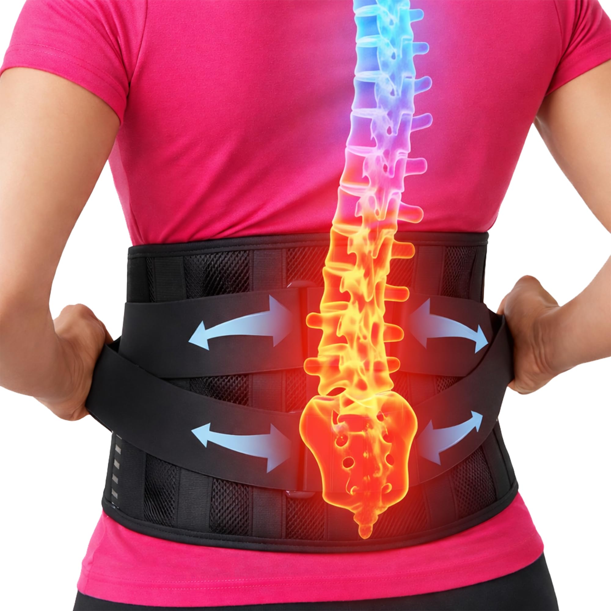 benoo Faja Lumbar – Soporte Ajustable para Dolor de Espalda Baja y Hernia de Disco – Transpirable, Cómodo e Ideal para el Trabajo y Uso Diario (Piccola (74–88 cm))