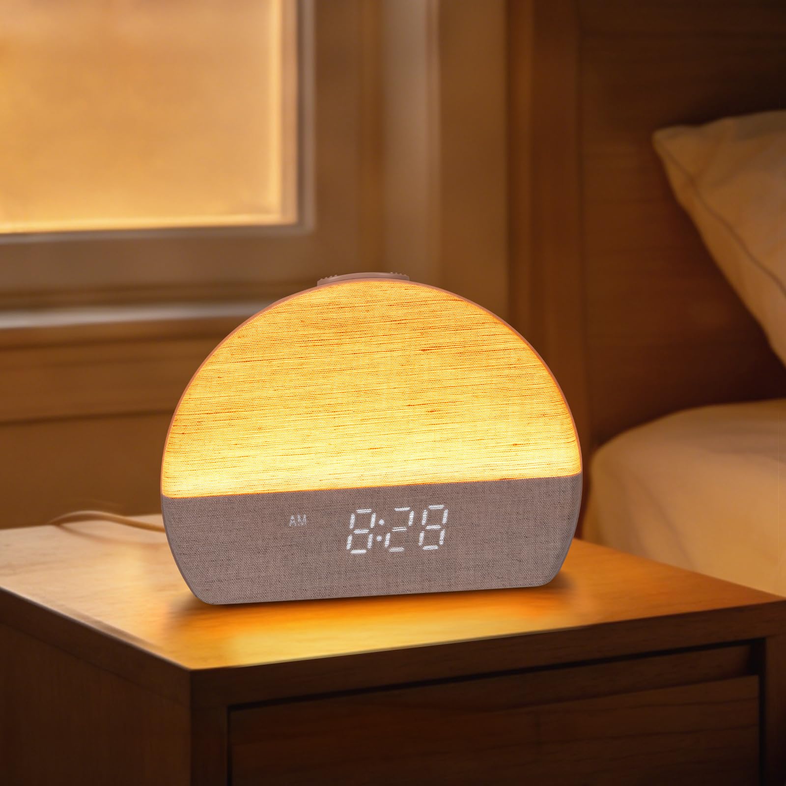 Gentle Wake-Up Sunrise Alarm Clock with 11 RGB Colors and White Noise Sounds