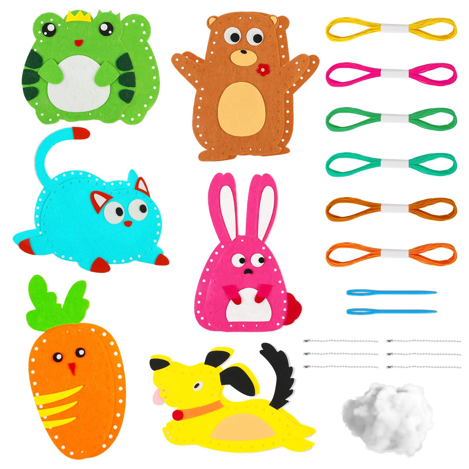 Vicloon First Sewing Kit for Kids, 12-Piece Cute Animal Keychain Sewing Craft Kits, Fun Sewing DIY Kits, Introduction to Sewing Kit for Kids Age 5-12 Learn to Sew Arts and Crafts — view 17