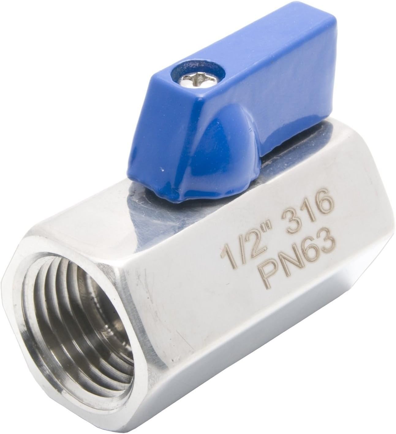 1/2" Stainless Steel (316) Mini Ball Valve - FxF NPT