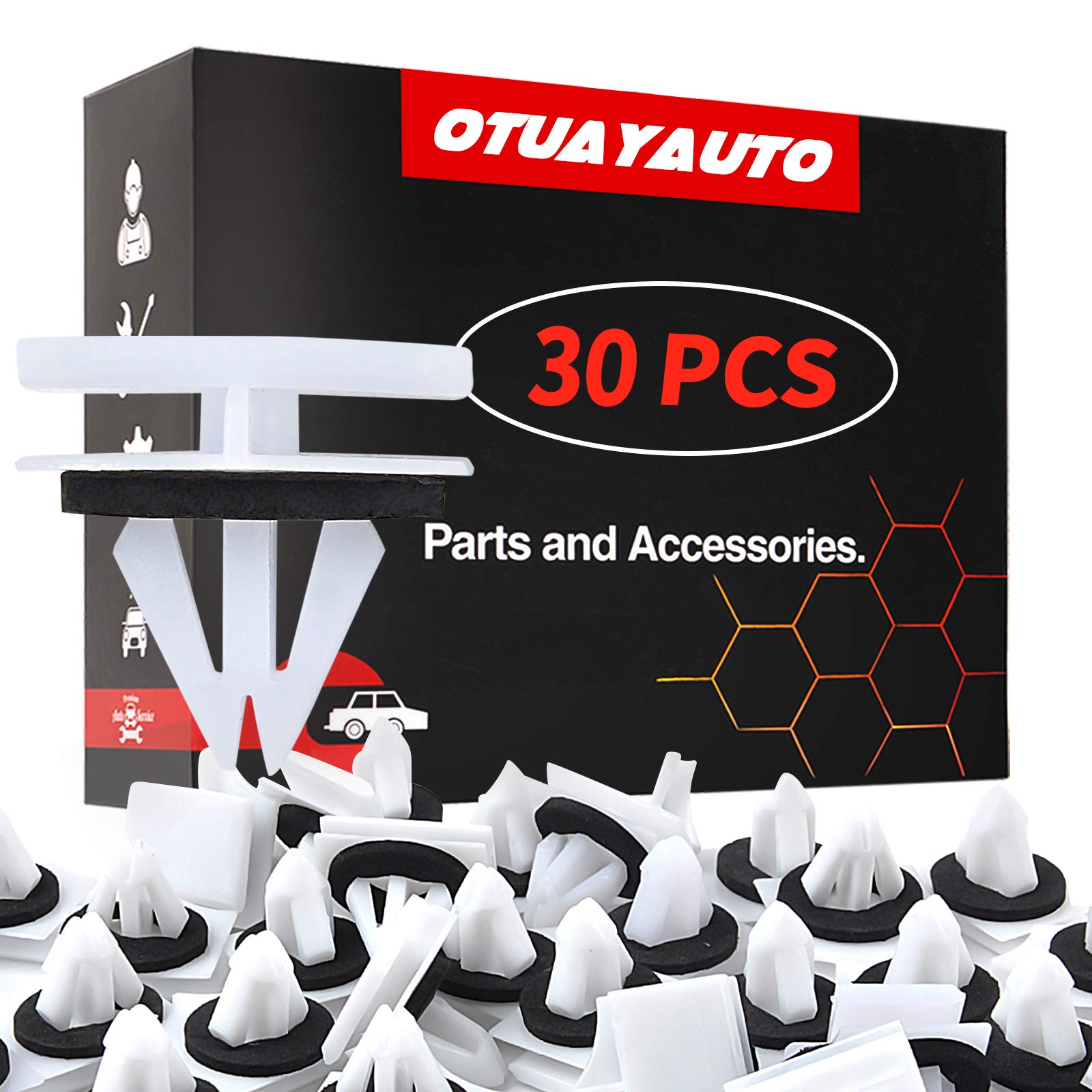 OTUAYAUTO Cladding Clips for GM Chevy Avalanche 2006-2013, Rocker Panel Moulding Clip 11518357