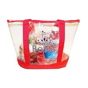Amazon.com: Large Clear Tote Bag with Zipper Closure (Red