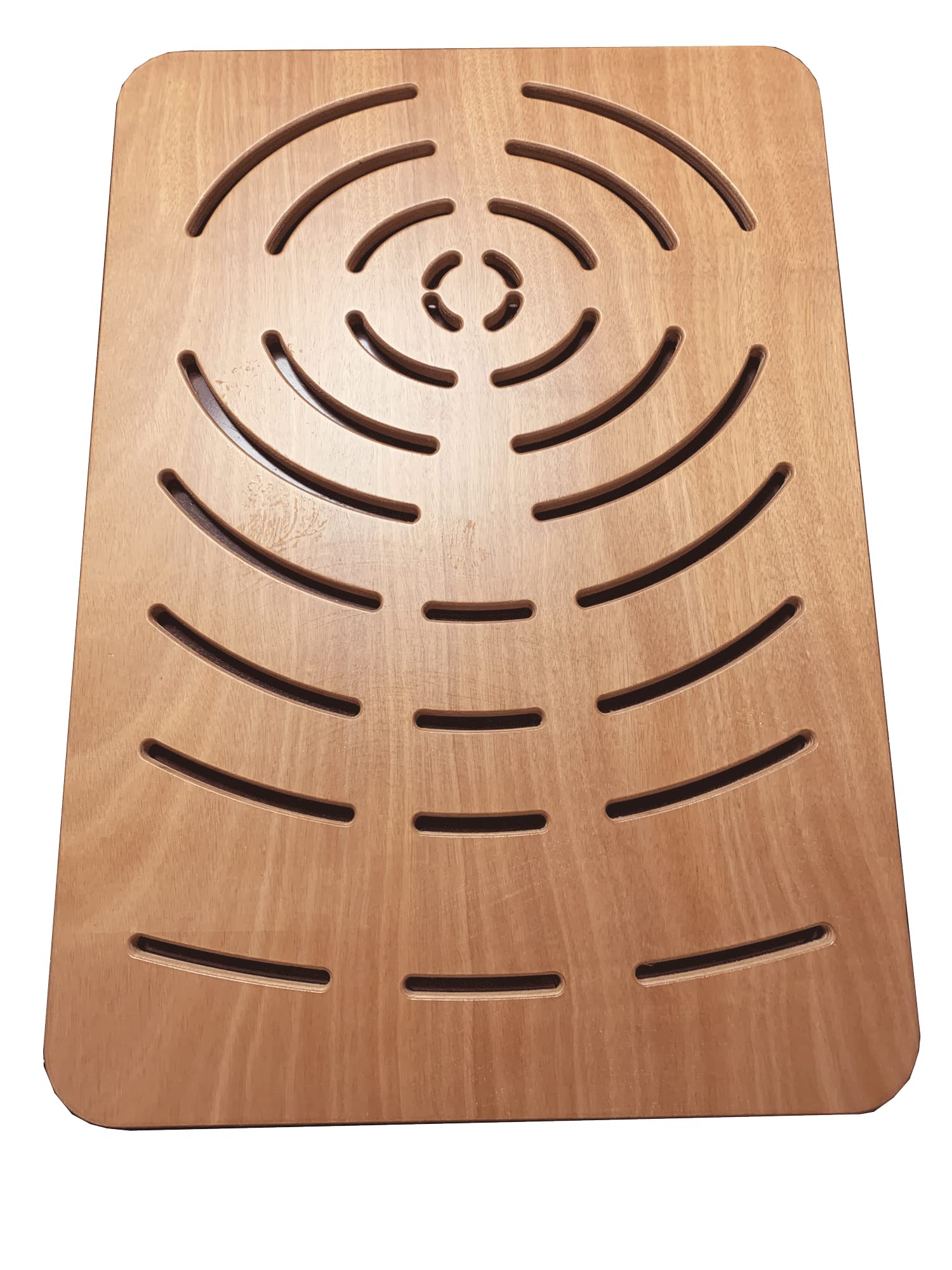 Castelmerlino Tarima para ducha en madera contrachapada marina Okumè 78x52 cm para platos de ducha 100x70 cm