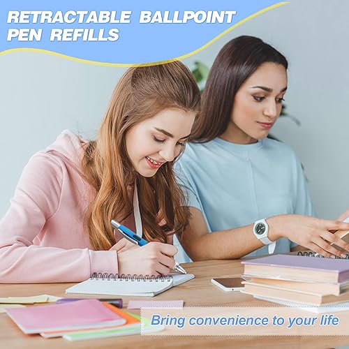 Miniatura 6 de 30 repuestos de bolígrafo retráctil, repuestos de bolígrafo de tinta de 0.039 in, repuestos para suministros escolares de oficina, punta media (azul)