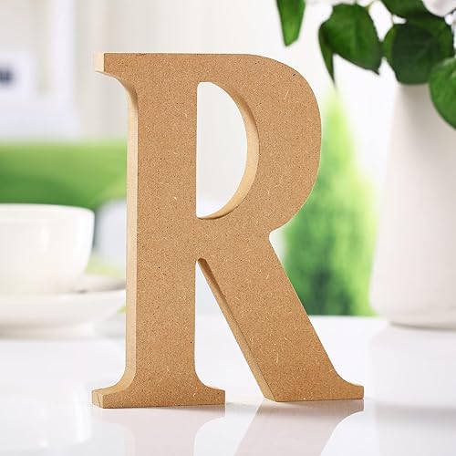 Letras de madera de 6 pulgadas sin terminar, letras decorativas del alfabeto de madera para decoración de pared, decoración de mesa, letras de pie