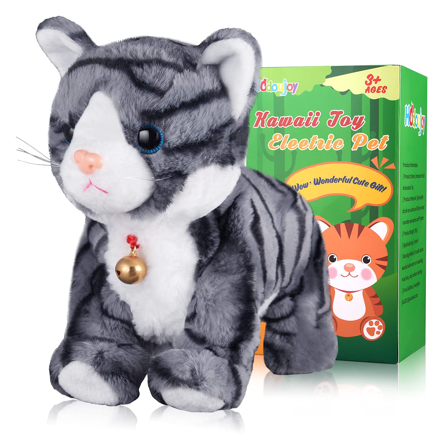 Buy HCdoujoy Pattern Gray Robotic Cat Toy For Kid Toy Cat That Move&Meow Purrs Touch Control