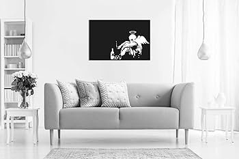 Amazon.com: Banksy Fallen Angel Graffiti Canvas Wall Art