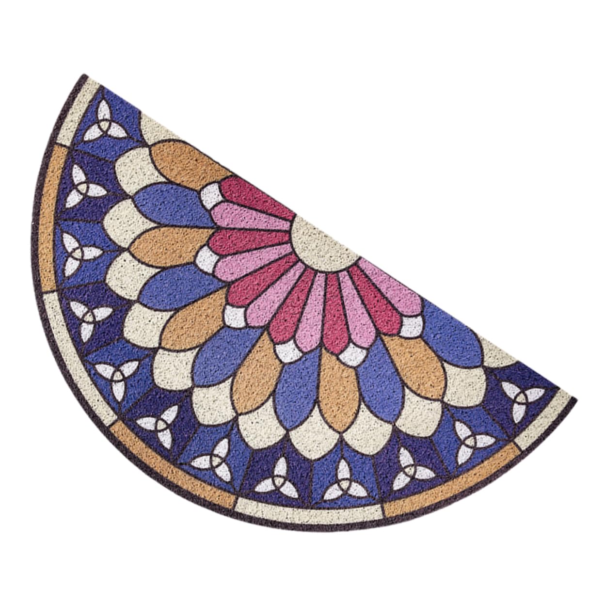 Tapis Semicirculaire Antidérapant en PVC pour Entrée Tapis De Sol Intérieur Et Extérieur Design Créatif 80X40Cm